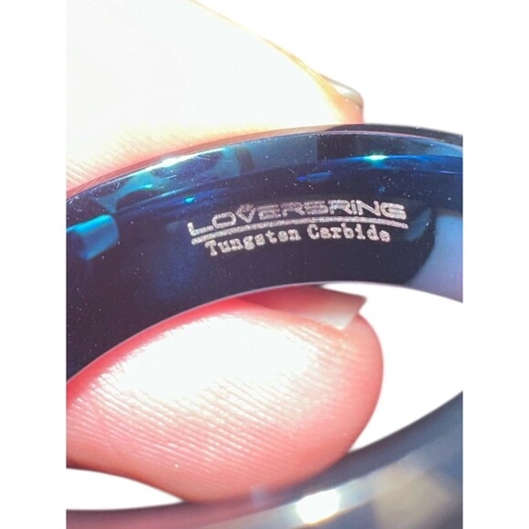 Black Tungsten Carbide Blue Sandstone Ring Size 11 - Picture 8 of 12